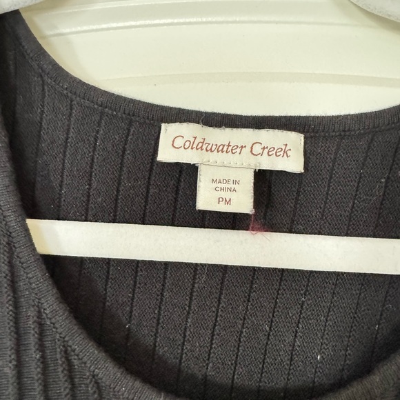 Coldwater Creek Black Ribbed Knit Top - Picture 2 of 2